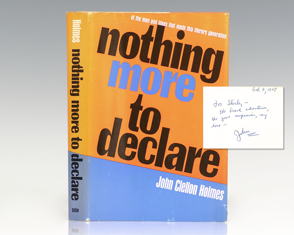 Centimeter Hjemløs Vedhæftet fil Nothing More To Declare John Clellon Holmes First Edition Signed
