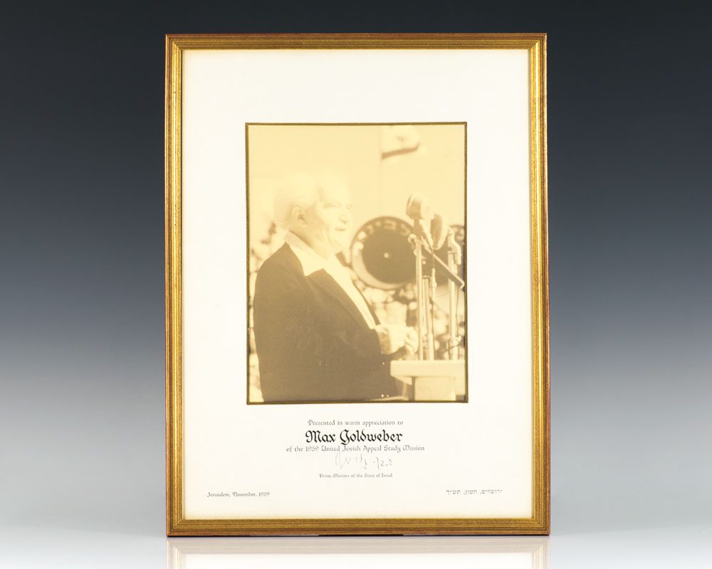 David Ben-Gurion Signed Photograph: United Jewish Appeal.