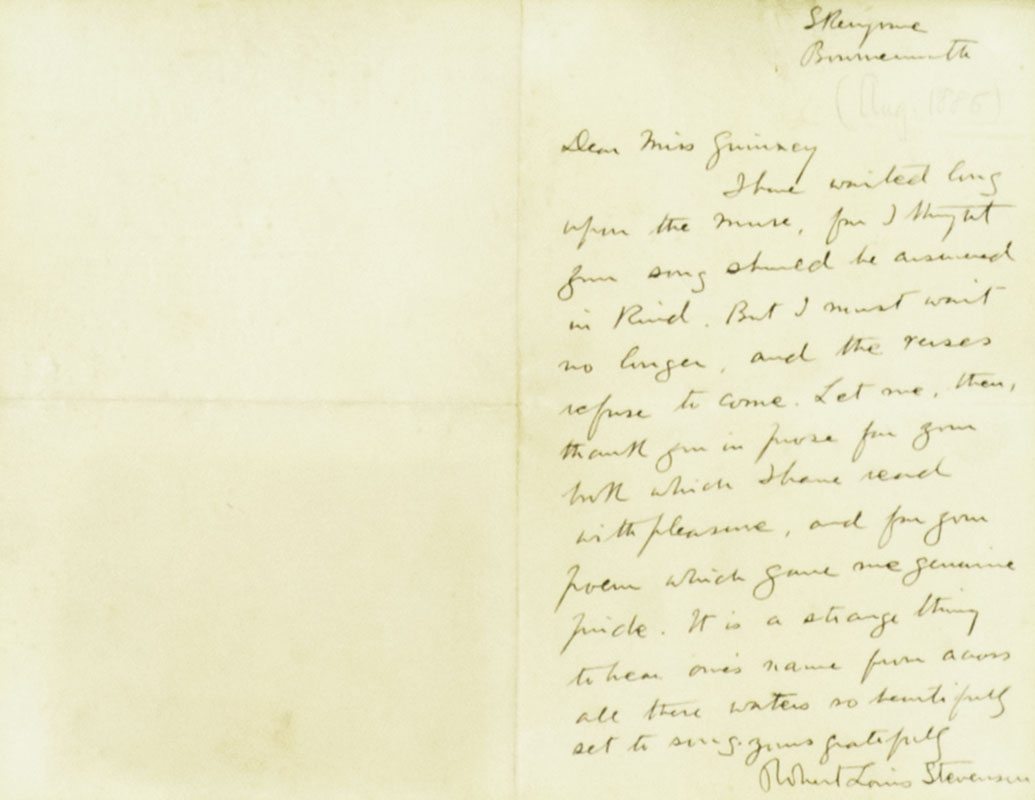 Robert Louis Stevenson Autographed Signed Letter. - Image 3