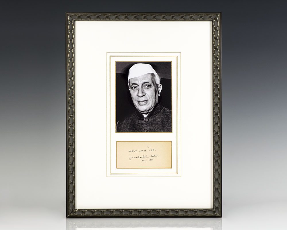 Jawaharlal Nehru Signed.