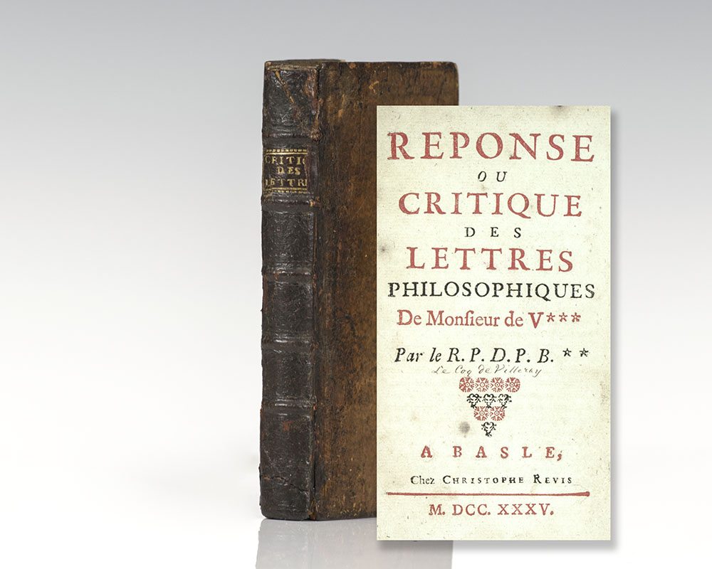 Reponse ou Critique des Lettres Philosophiques De Monsieur de Voltaire (Response and Critique of the Philosophical Letters of Mr. Voltaire).