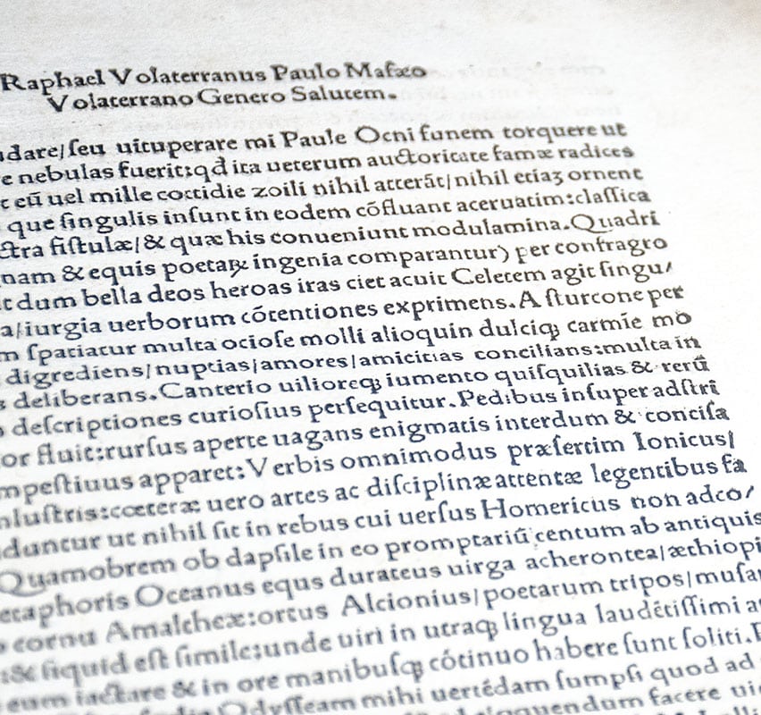 Odissea Per Raphaelem Volaterranum in Latinum Conversa (The Odyssey of Homer translated by Raphael of Volterra in Latin)