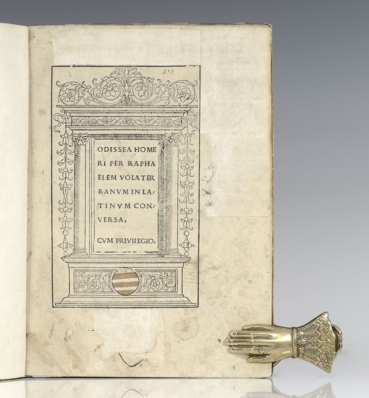 Odissea Per Raphaelem Volaterranum in Latinum Conversa (The Odyssey of Homer translated by Raphael of Volterra in Latin)