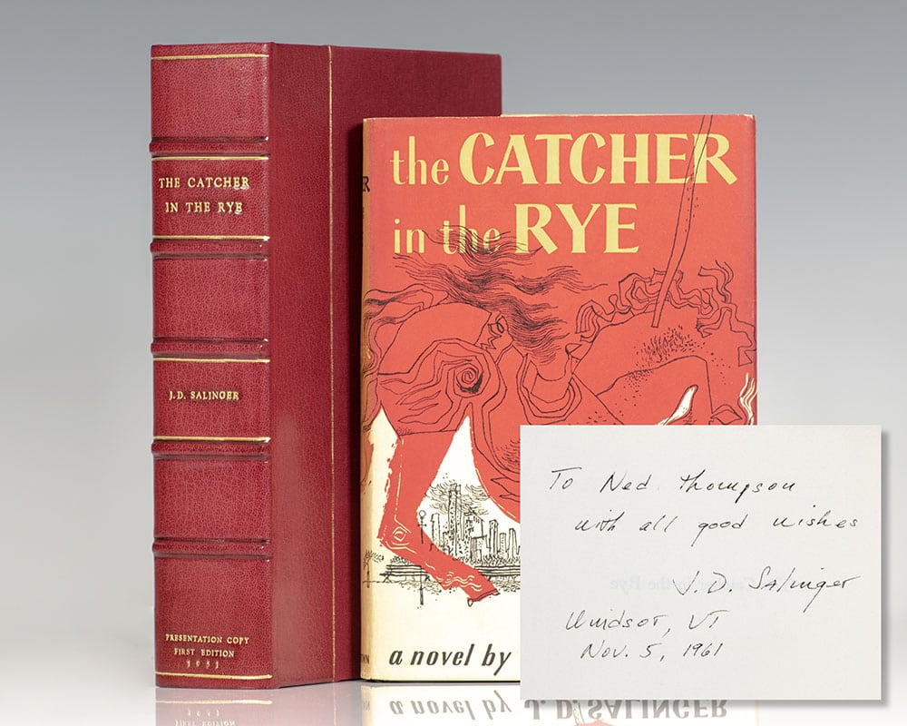 Exceedingly rare first edition of The Catcher In The Rye; inscribed by J.D. Salinger