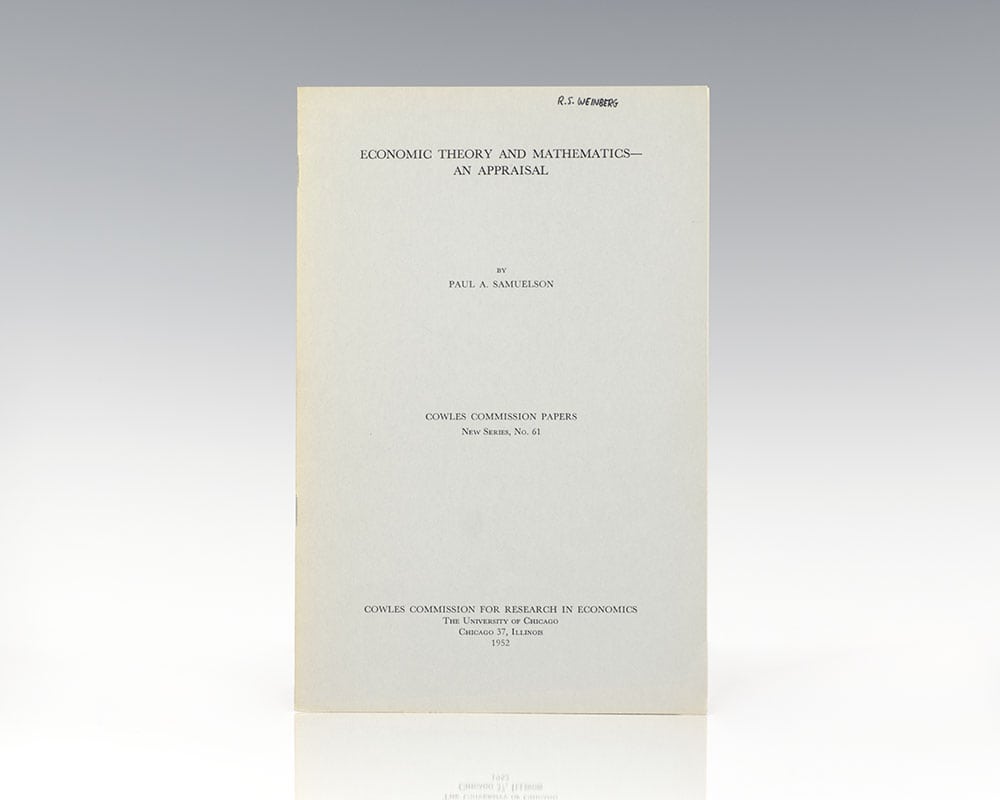 Economic Theory and Mathematics: An Appraisal.