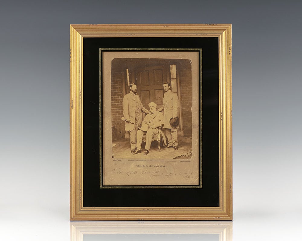 Original Photographic Portrait of Robert E. Lee Signed by Mathew Brady.