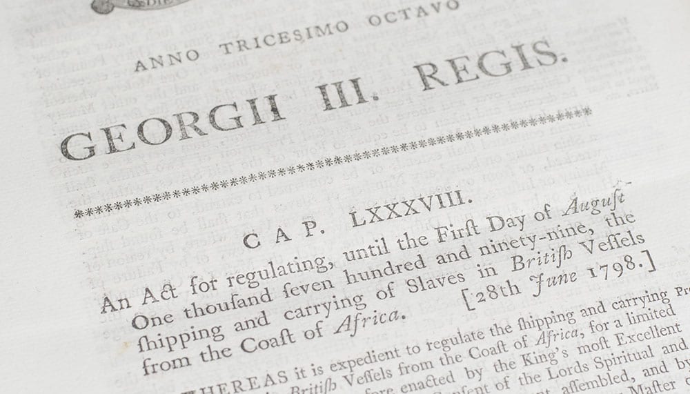Three Royal British Slave Trade Acts