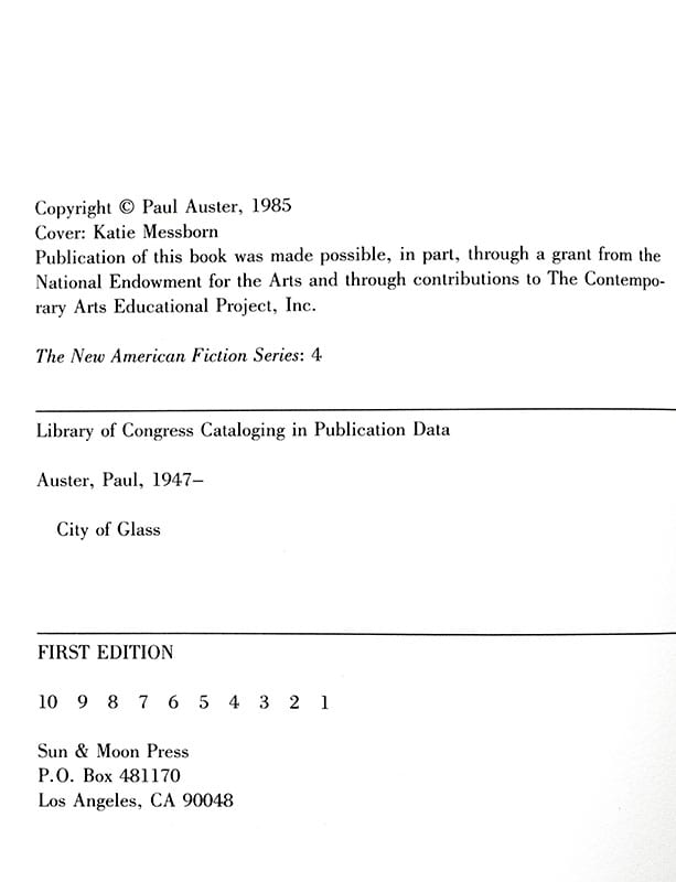 The New York Trilogy: City of Glass. WITH: Ghosts. WITH: The Locked Room