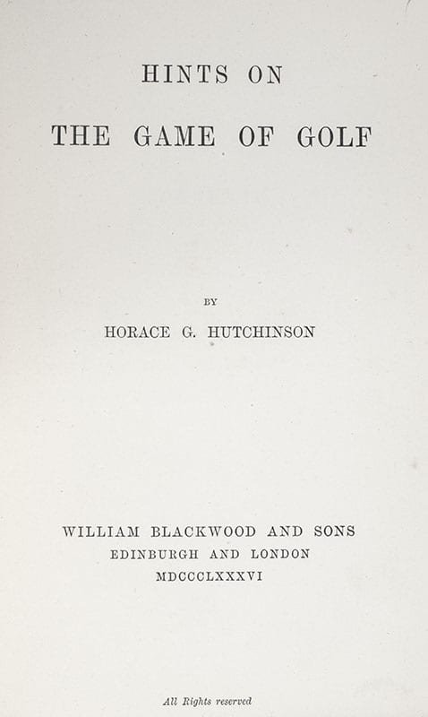 Hints on the Game of Golf