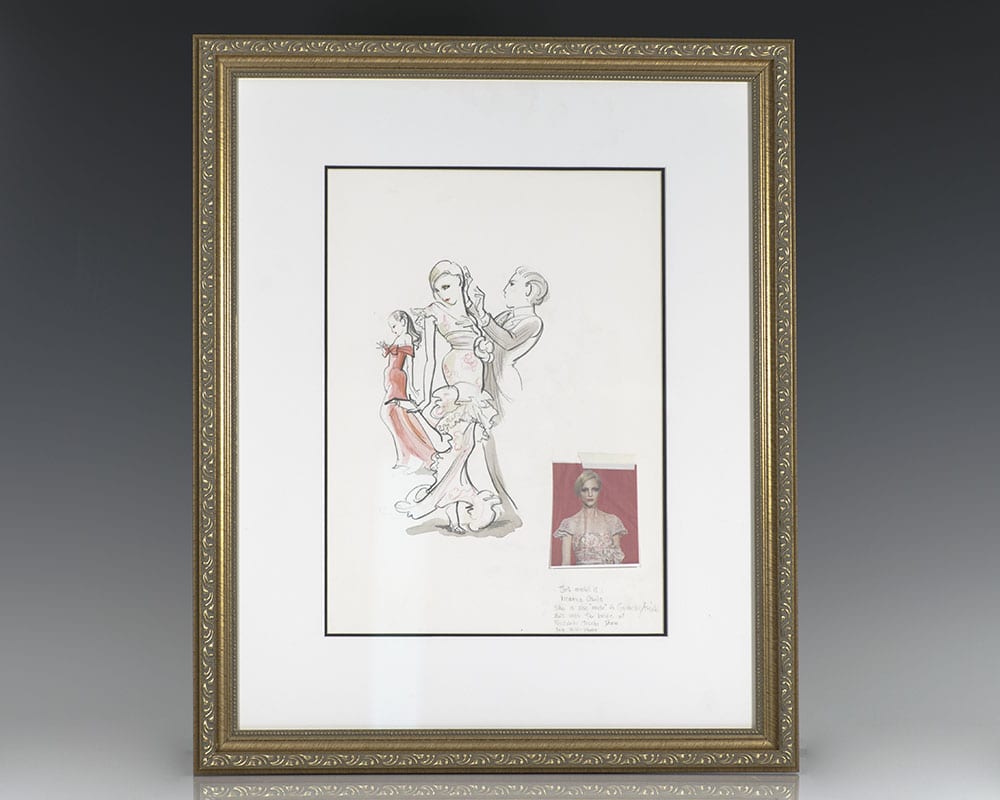 Hilary Knight Original Vanity Fair Watercolor Illustration.