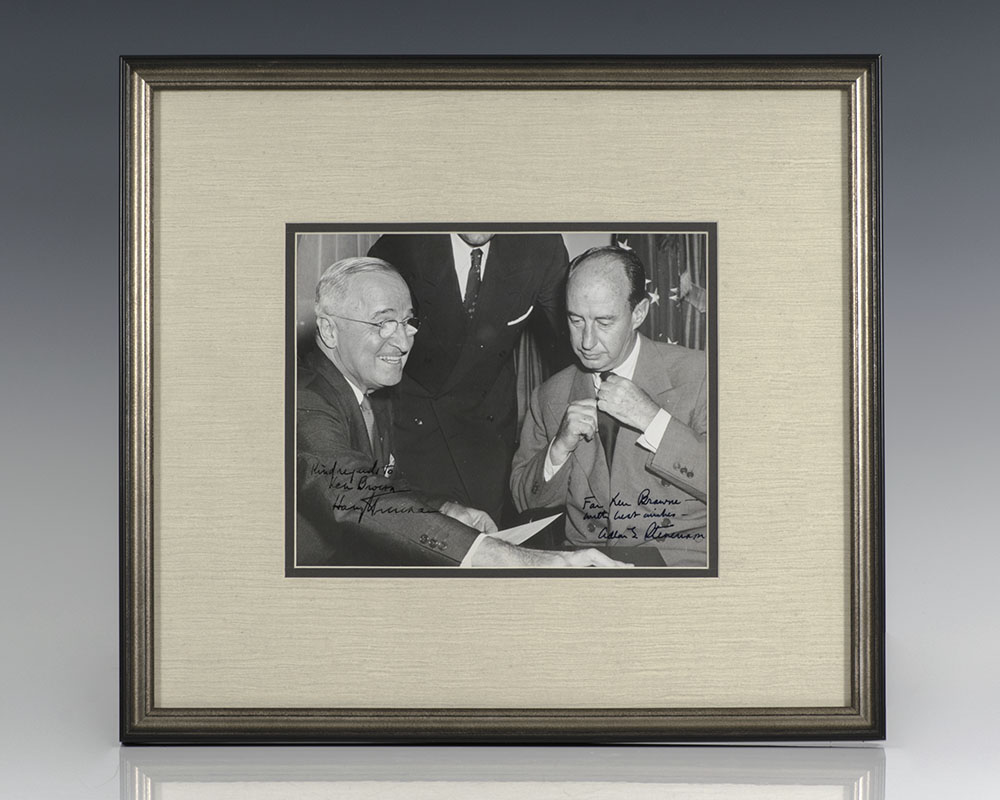 Harry S. Truman and Adlai Stevenson Signed Photograph.
