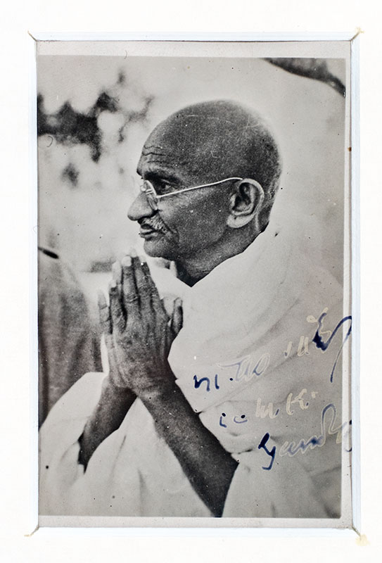Mohandas K. Gandhi Signed Photograph