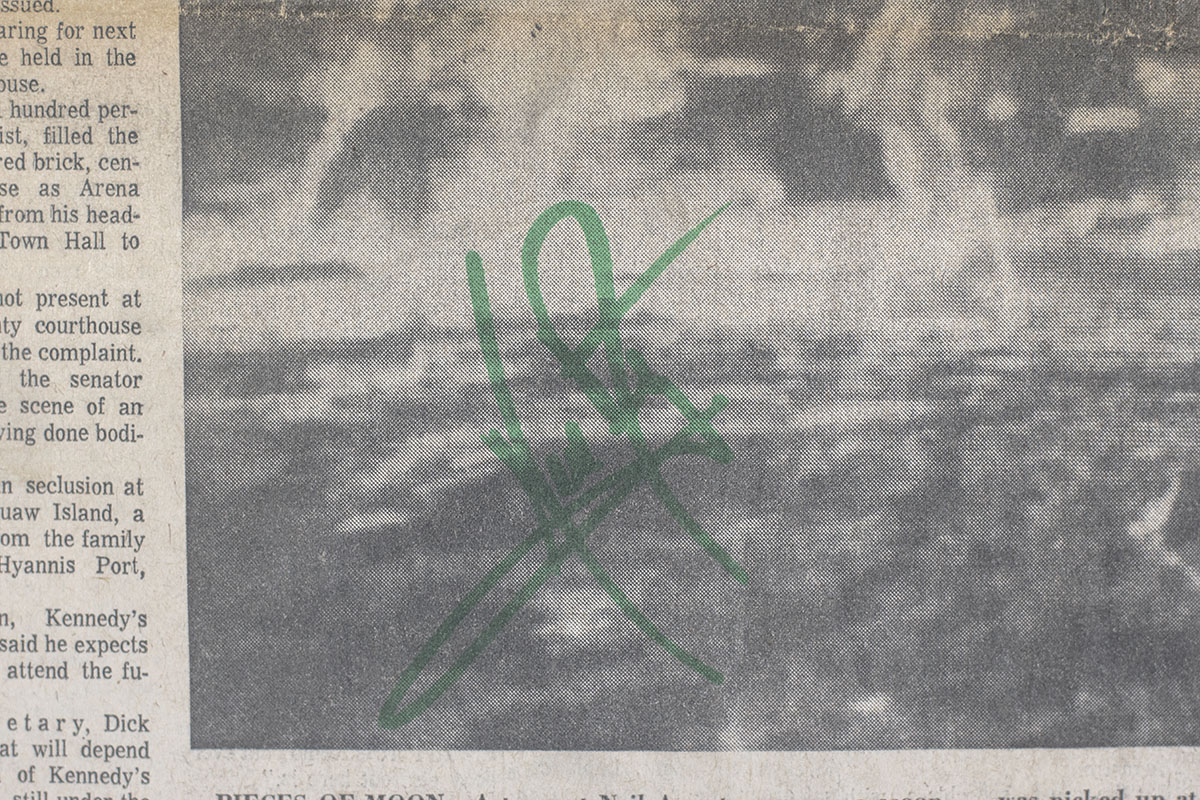 Neil Armstrong Signed Delaware Evening Journal Front Page