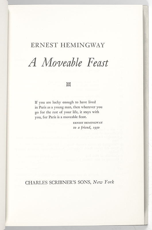 A Moveable Feast