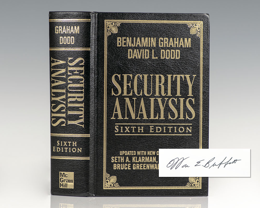Security Analysis Benjamin Graham First Edition Signed Rare Book