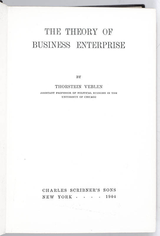 The Theory of Business Enterprise