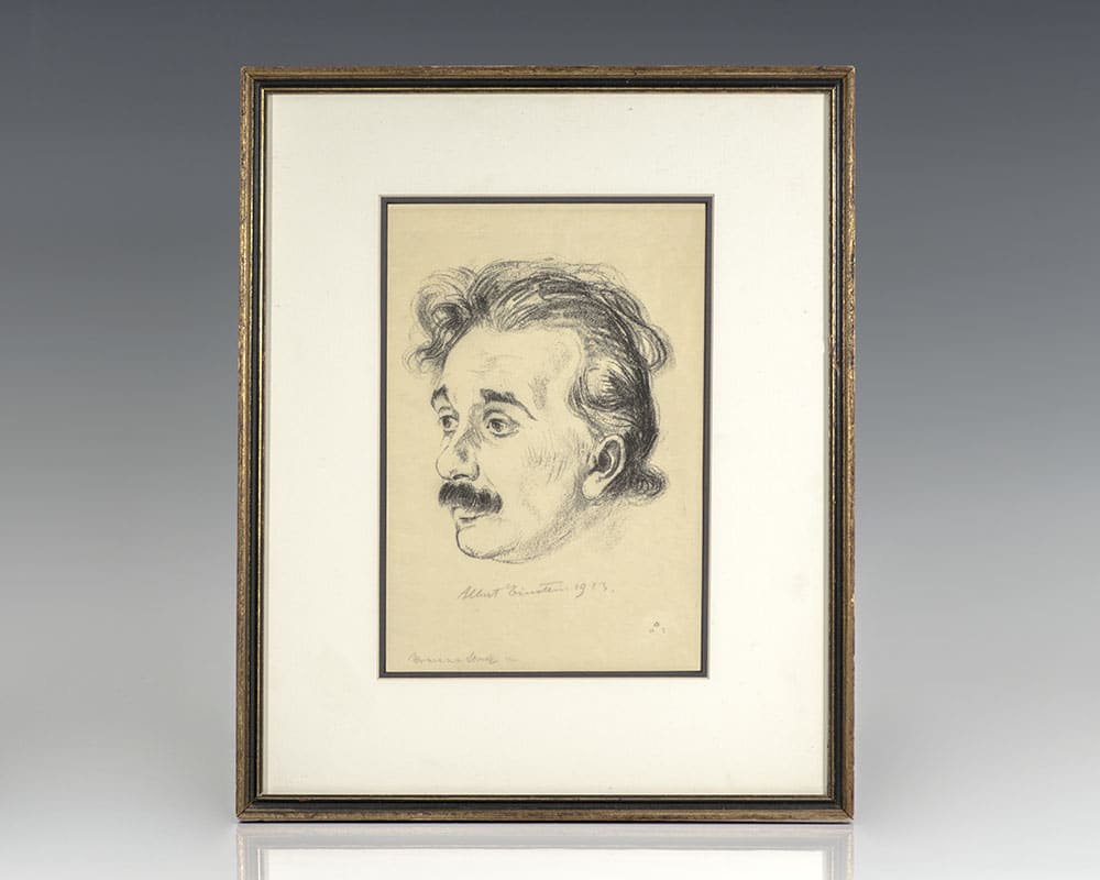 Albert Einstein Signed Etching.