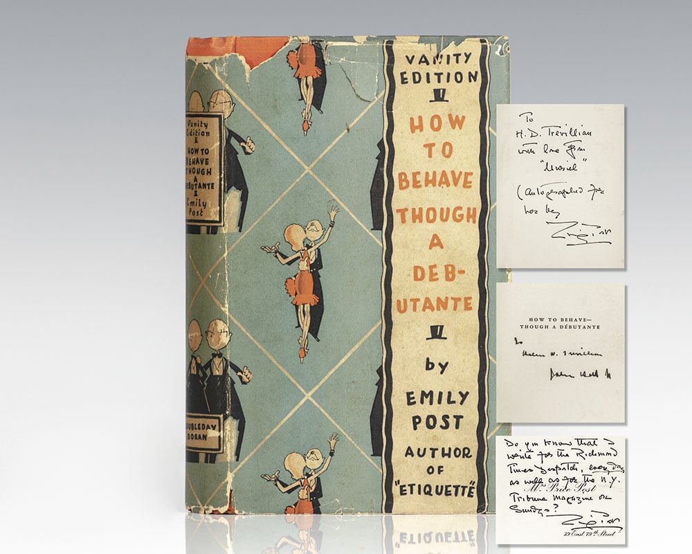 How to Behave Though a Debutante Inscribed First Edition by Emily Post