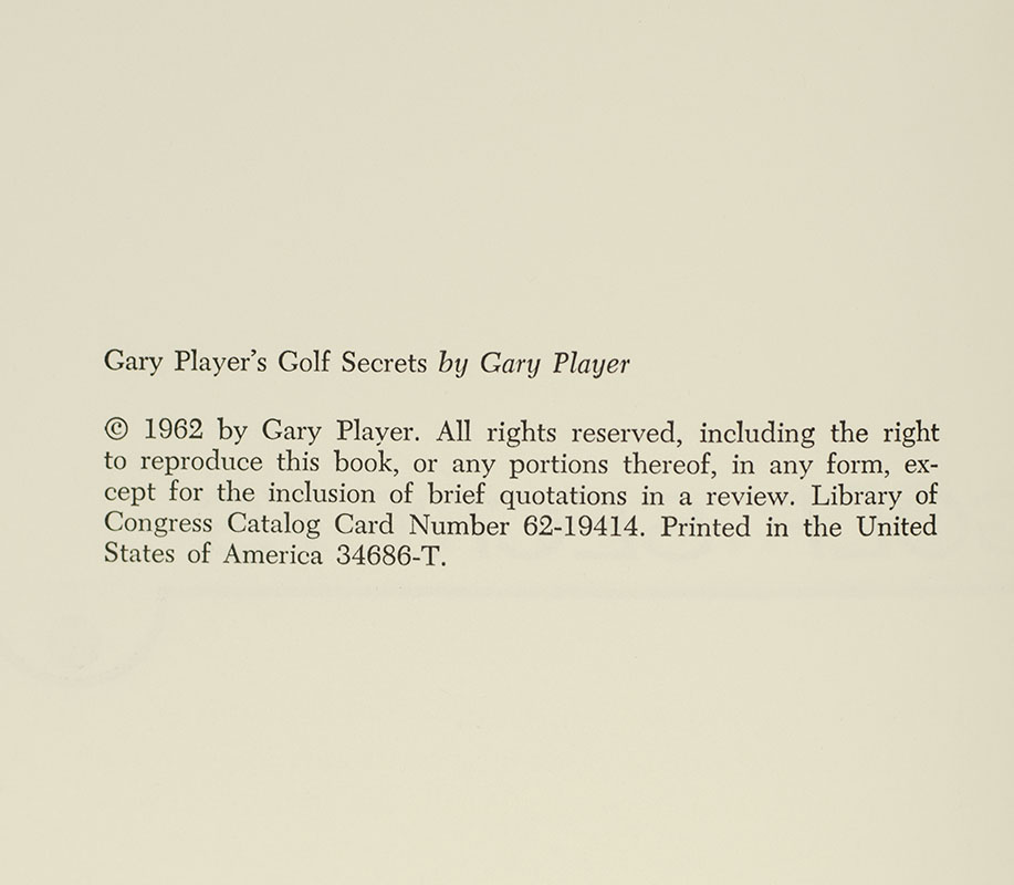 Gary Player's Golf Secrets.