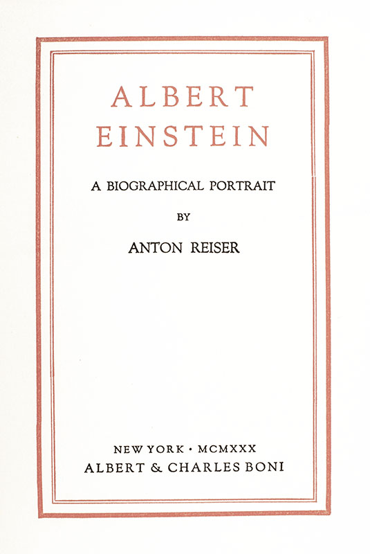 Albert Einstein: A Biographical Portrait.