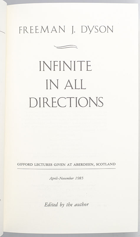 Infinite in All Directions: Gifford Lectures Given at Aberdeen, Scotland April--November 1985.