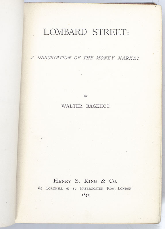 Lombard Street: A Description of the Money Market.