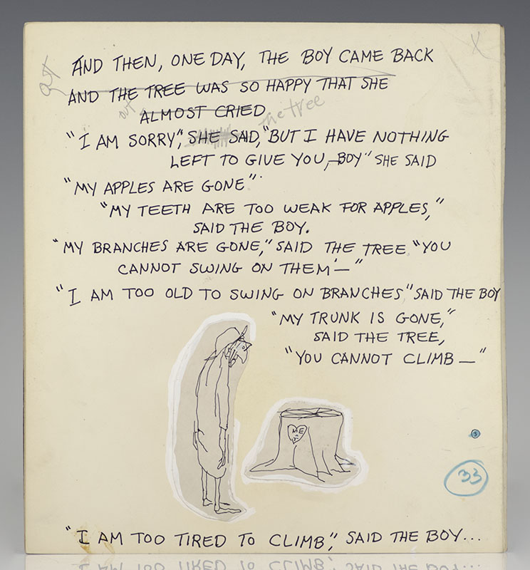 The Giving Tree Original Autograph Manuscript.