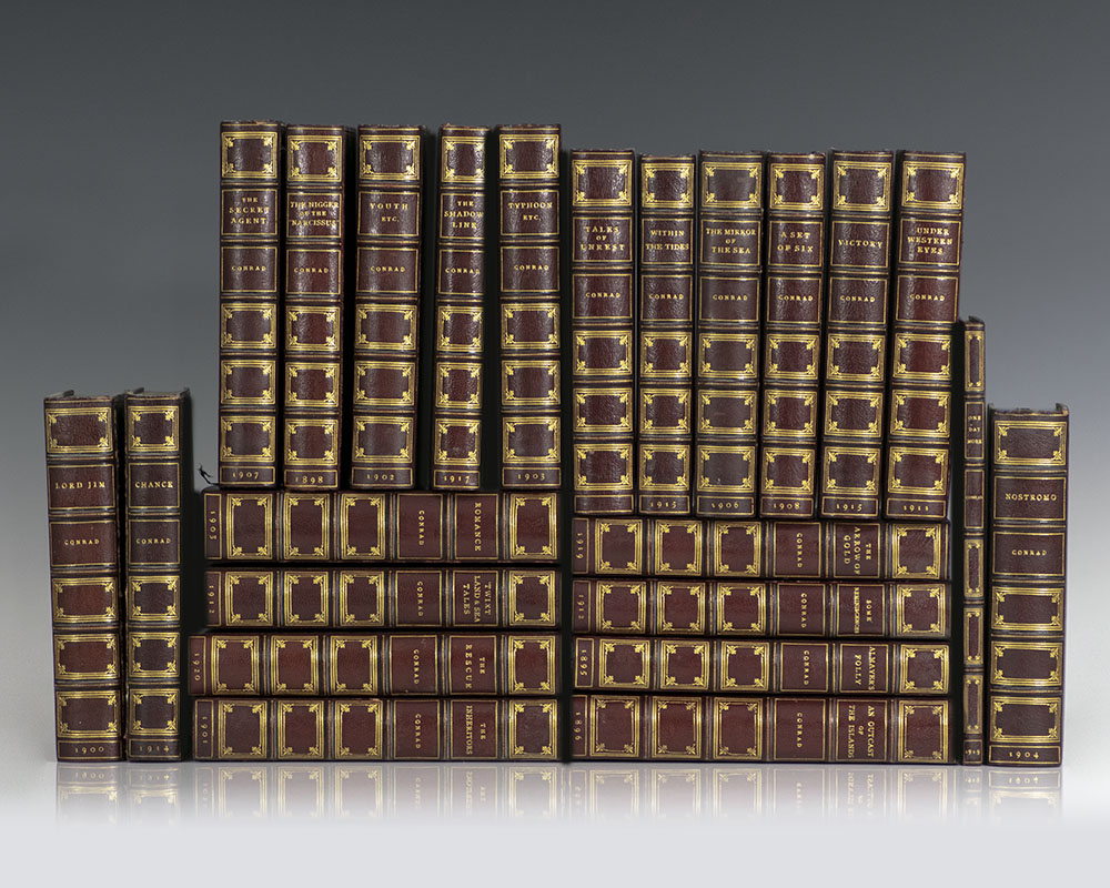 The Collected Works of Joseph Conrad. [Almayer’s Folly, An Outcast of the Islands, The Nigger of “Narcissus”, Tales of Unrest, Lord Jim, The Inheritors, Youth: and Two Other Stories, Romance, Typhoon and Other Stories, Nostromo, The Mirror of the Sea, The Secret Agent, A Set of Six, Under Western Eyes, Some Reminiscences, ‘Twist Land & Sea Tales, Chance, Victory, Within the Tides, The Shadow Line, The Arrow of Gold, On Day More, The Rescue].