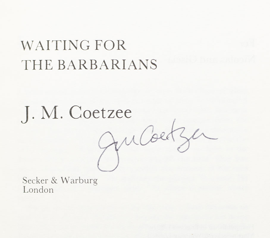 Waiting for the Barbarians.