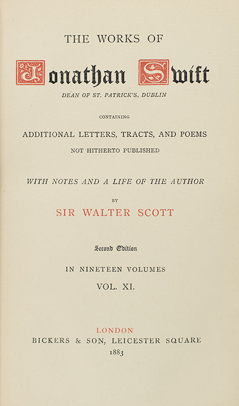 The Works of Jonathan Swift.