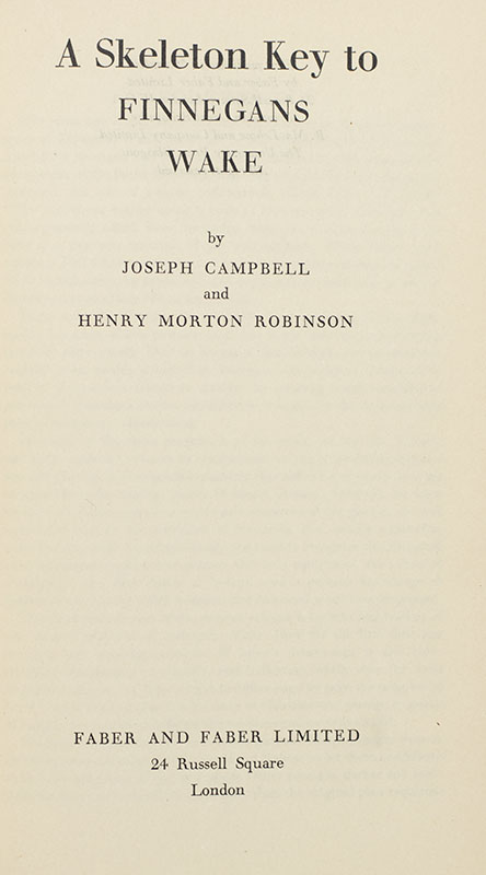 A Skeleton Key to Finnegans Wake.