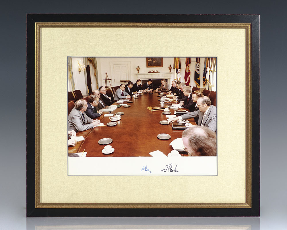 Photograph Signed by Jimmy Carter and Menachem Begin.