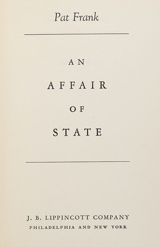 An Affair of the State.