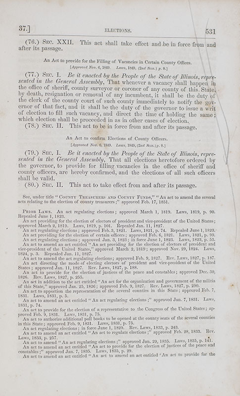 A Compilation of the Statutes of the State of Illinois, of a General Nature, In Force January 1, 1856. Collated with Reference to Decisions of the Supreme Court of Said State, and to Prior Laws Relating to the Same Subject Matter.