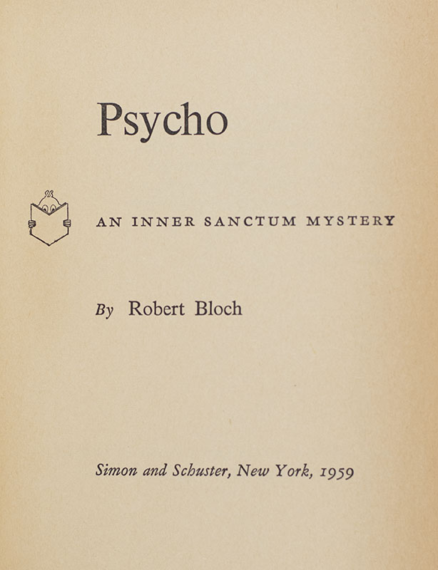 Psycho: An Inner Sanctum Mystery.
