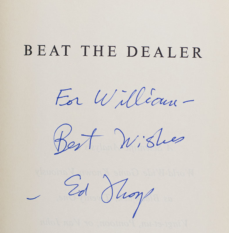 Beat the Dealer: A Winning Strategy for the Game of Twenty One.