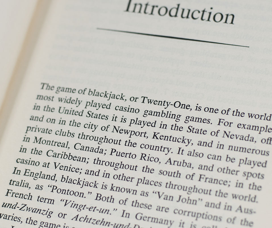 Beat the Dealer: A Winning Strategy for the Game of Twenty One.