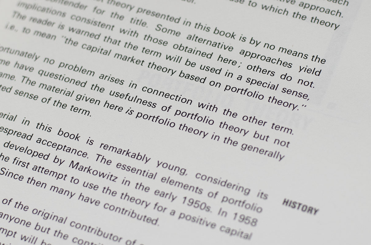 Portfolio Theory & Capital Markets.