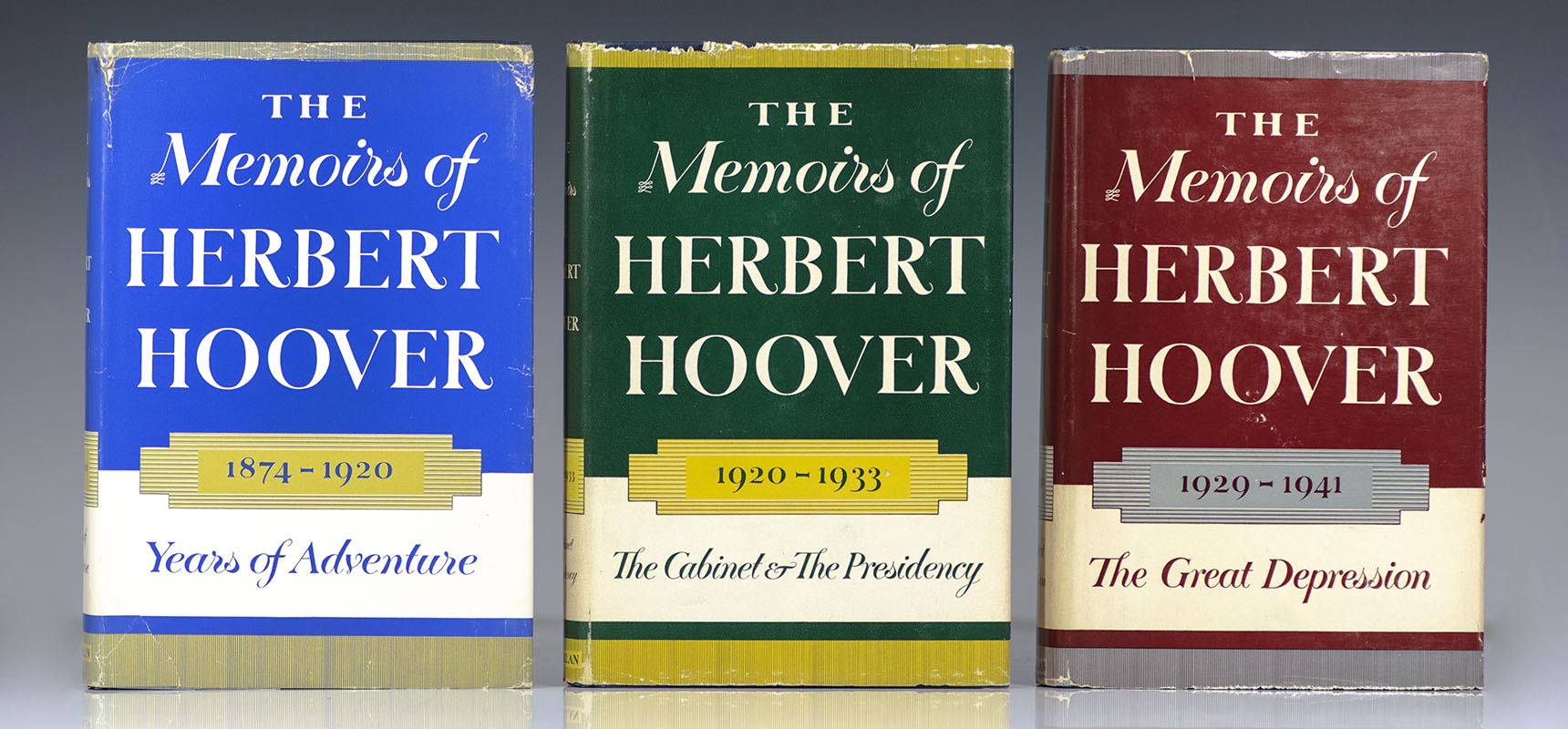 The Memoirs of Herbert Hoover: Years of Adventure 1874-1920; The Cabinet and the Presidency 1920-1933; The Great Depression 1929-1941: Three Volume Complete Set.