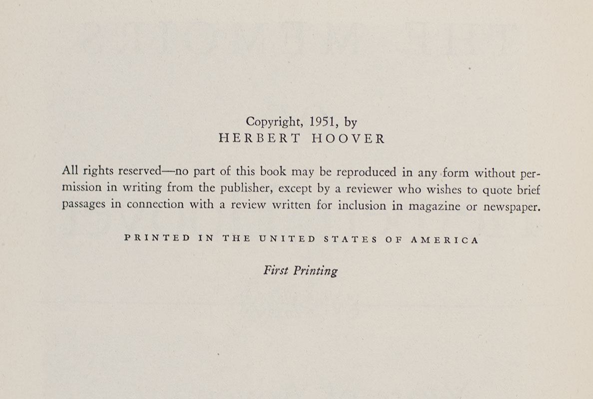 The Memoirs of Herbert Hoover: Years of Adventure 1874-1920; The Cabinet and the Presidency 1920-1933; The Great Depression 1929-1941: Three Volume Complete Set.
