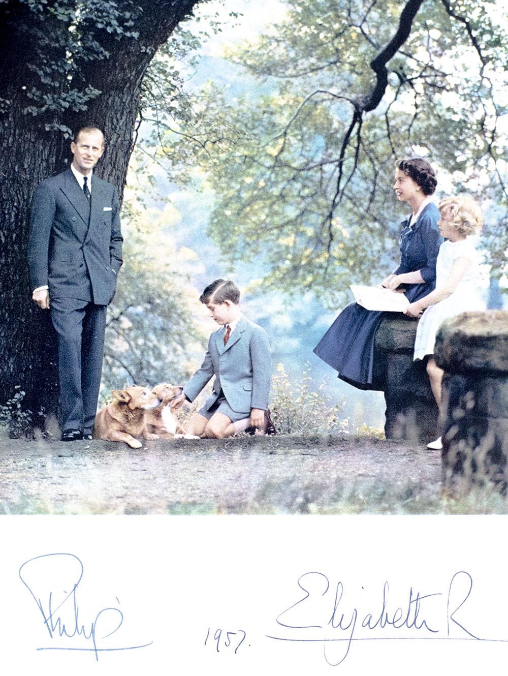 Queen Elizabeth and Prince Philip Signed Royal Family Christmas Card Collection.