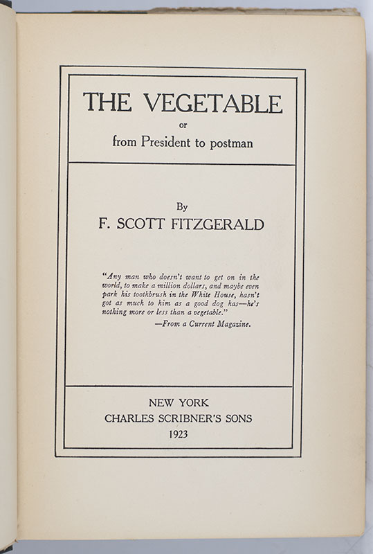 The Vegetable: Or, From President To Postman.