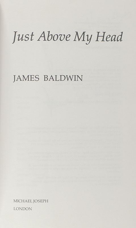 Just Above My Head: A Novel.