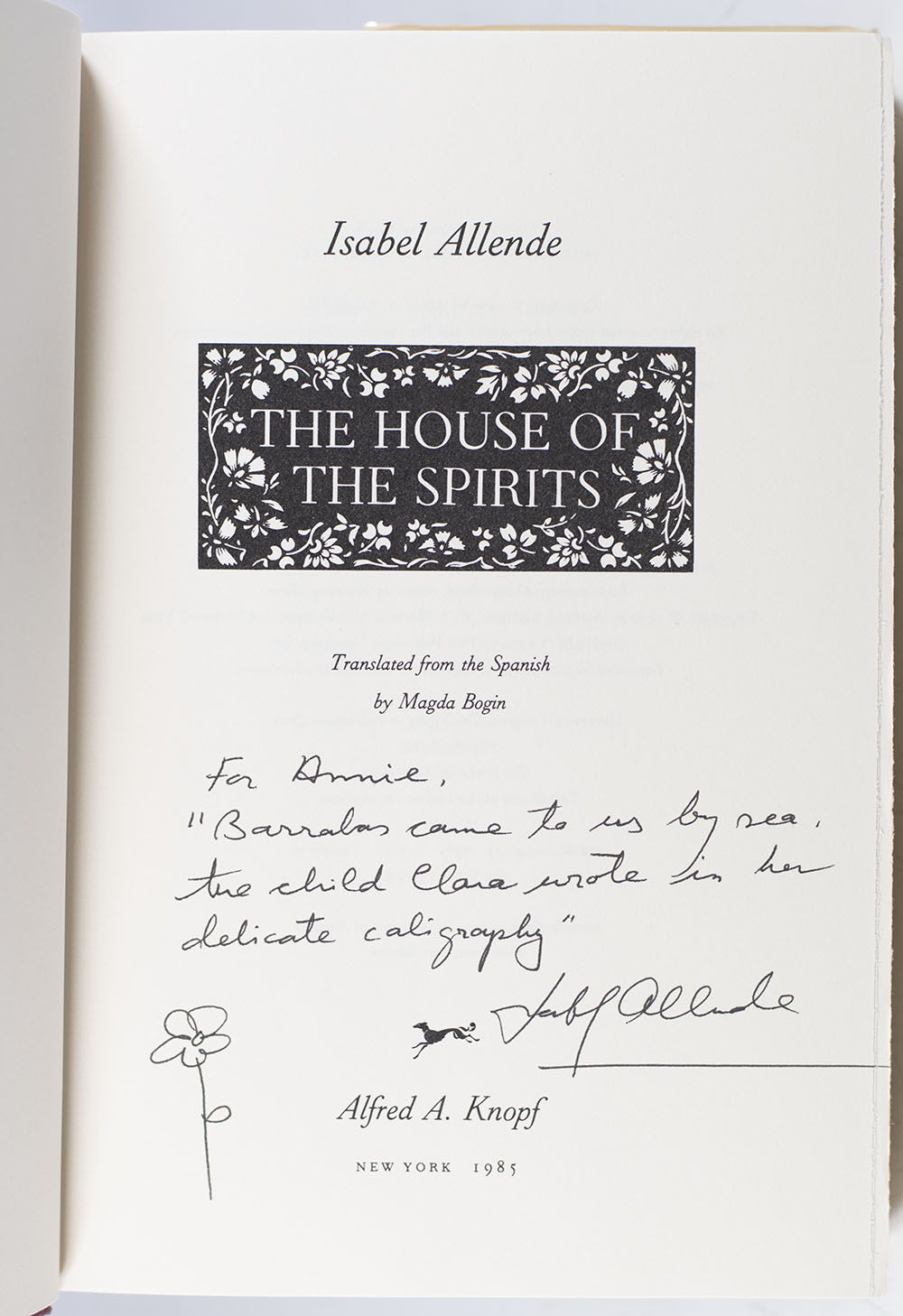 The House of the Spirits: A Novel.