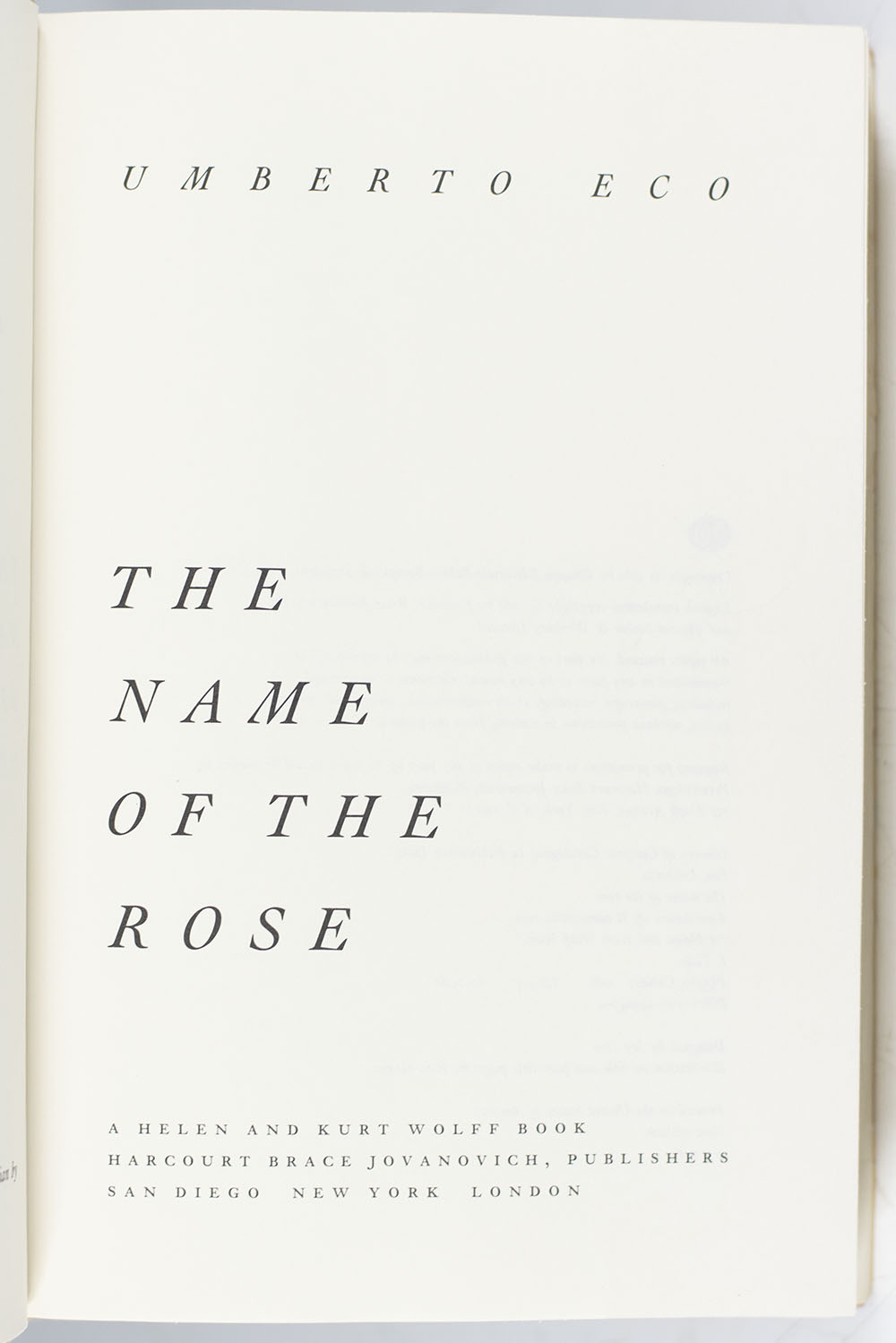 The Name of the Rose.
