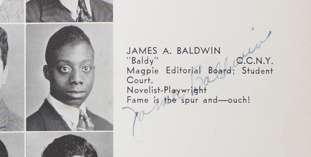James Baldwin Signed De Witt Clinton High School Class of 1941 Yearbook.