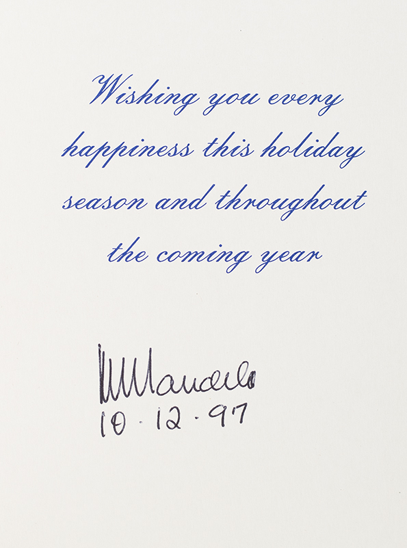 Nelson Mandela and F. W. De Klerk Signed Christmas Cards.