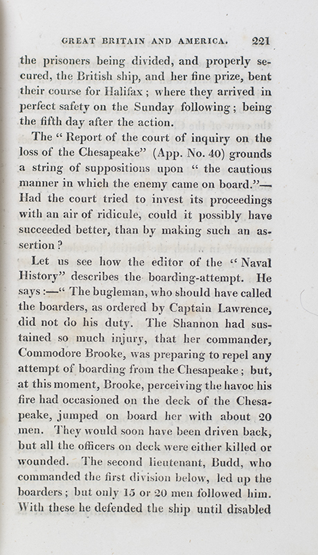 A Full and Correct Account of the Chief Naval Occurrences of the Late War Between Great Britain and The United States of America; Preceded by a Cursory Examination of the American Accounts of Their Naval Actions Fought Previous to That Period.