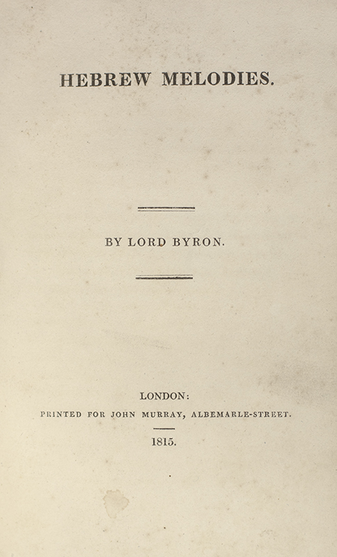 Hebrew Melodies.