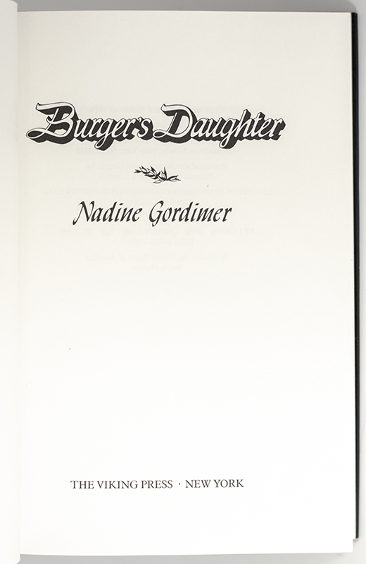 Burger's Daughter.